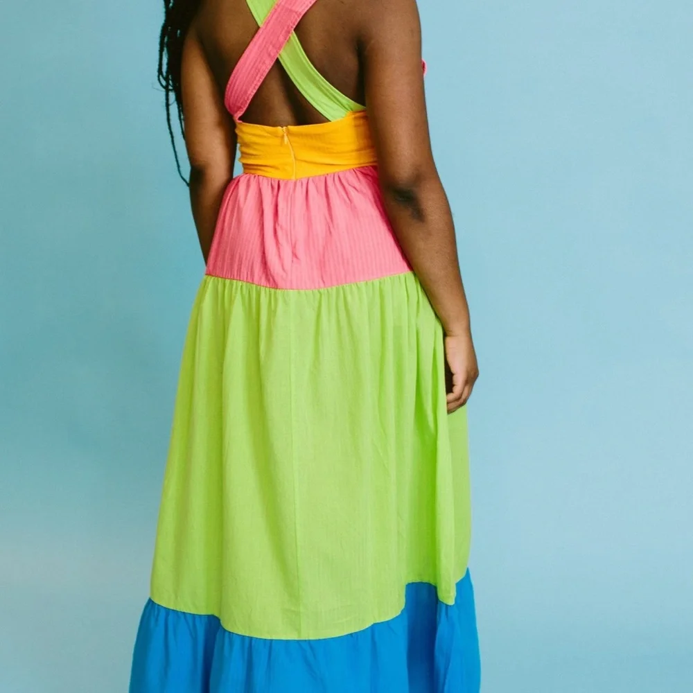 Rachel Antonoff Hannah Pinafore Dress in Highlighter - Picture 4 of 5